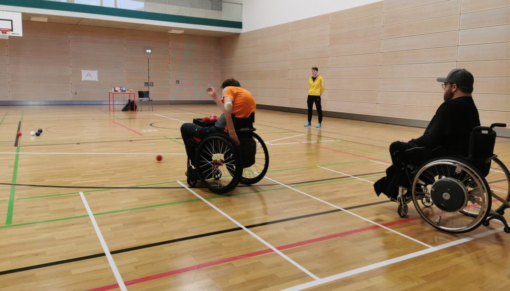 Boccia Spiel beim Turnier in Lobbach, 26.09.20